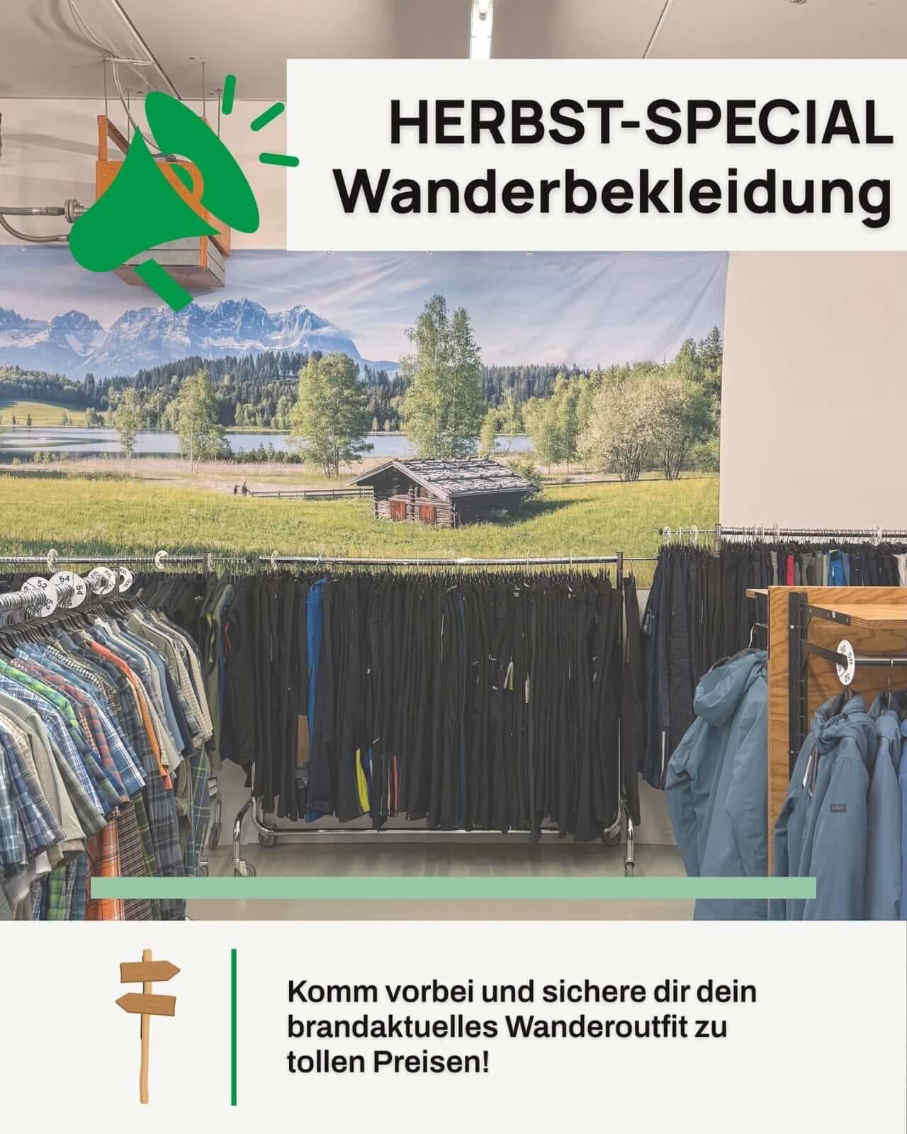 Herbst-Special Wanderbekleidung – komm vorbei und sichere dir dein Wanderoutfit im Lagerverkauf Gerlspeck